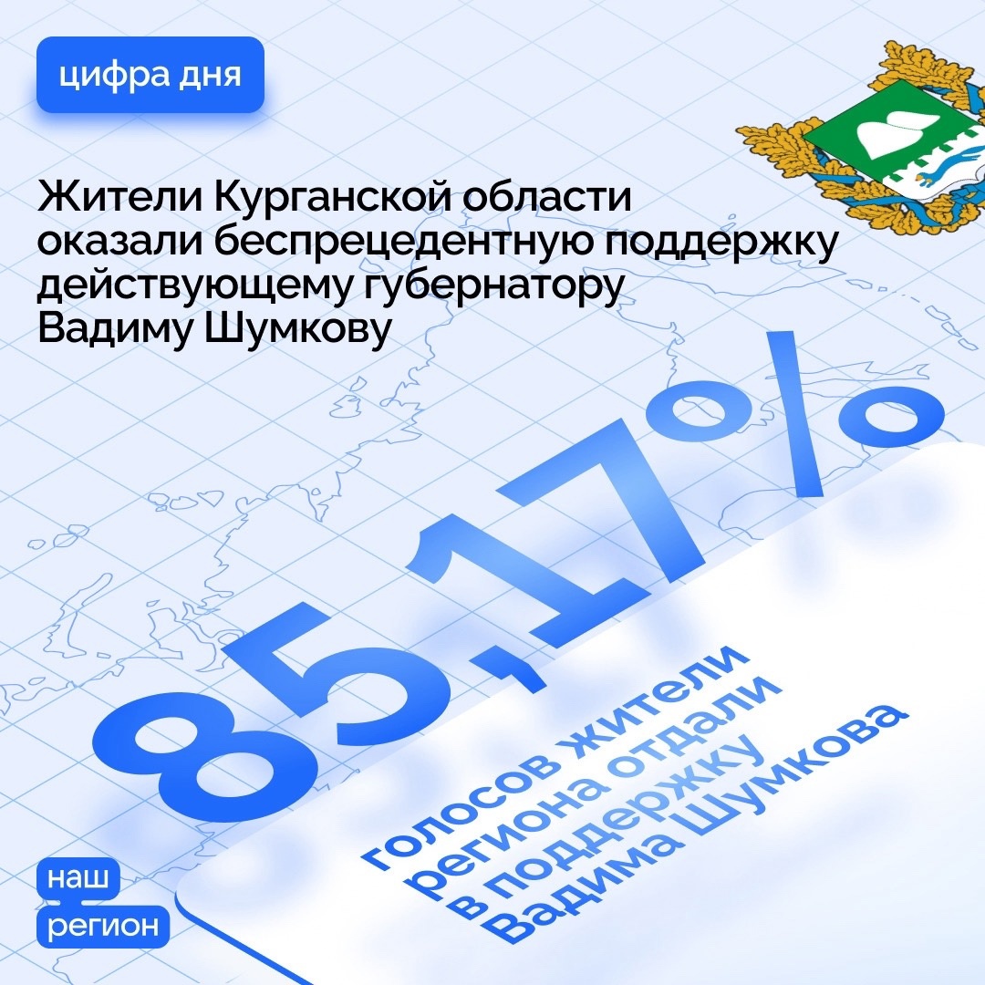 Жители Курганской области оказали беспрецедентную поддержку действующему губернатору Вадиму Шумкову.