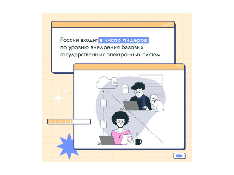 Россия входит в число лидеров по уровню внедрения базовых государственных электронных систем. Россия входит в число лидеров по уровню внедрения базовых государственных электронных систем.