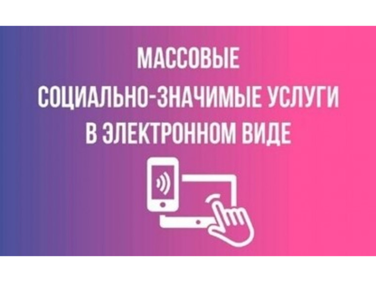 Получить массовые социально значимые услуги граждане могут в электронном виде на Едином портале государственных и муниципальных услуг. Получить массовые социально значимые услуги граждане могут в электронном виде на Едином портале государственных и муниципальных услуг.