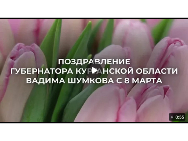 Губернатор Вадим Шумков поздравил жительниц региона с 8 Марта. Губернатор Вадим Шумков поздравил жительниц региона с 8 Марта.