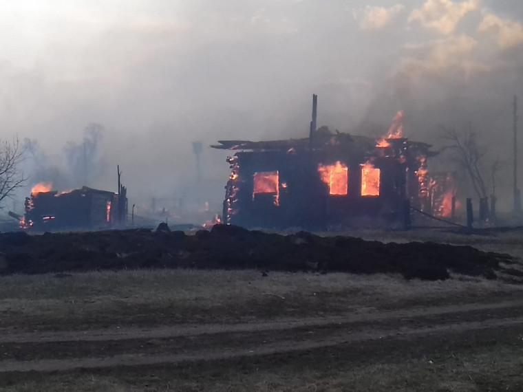 25 апреля со стороны Свердловской области в Шатровский округ пришел лесной пожар.